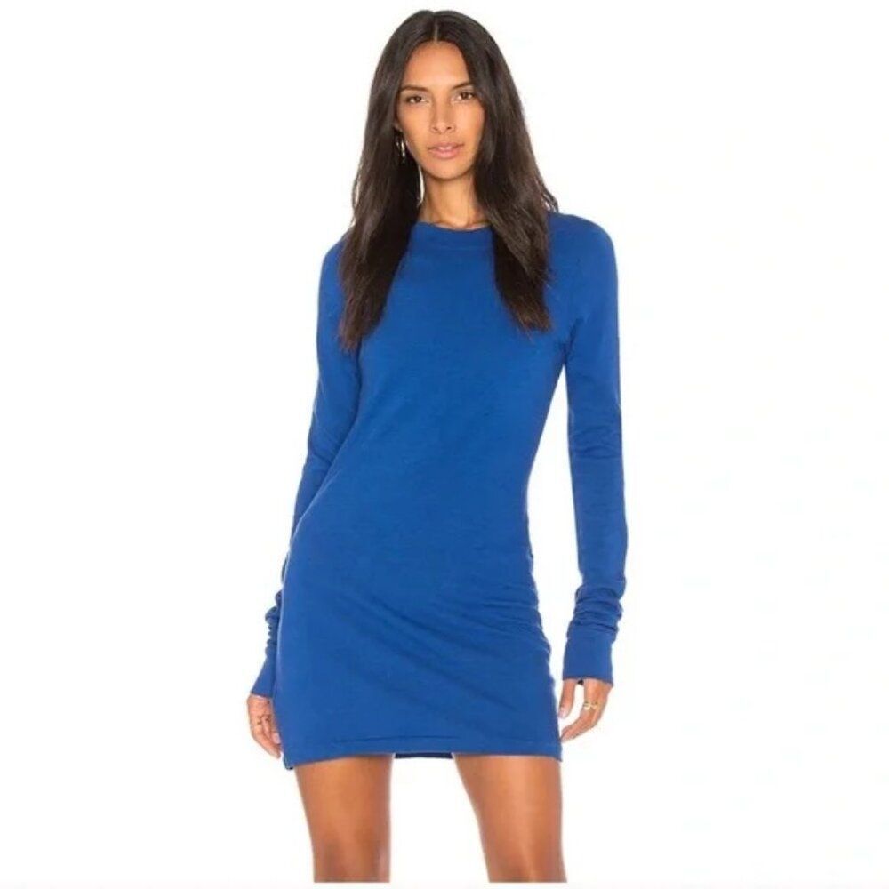 Cotton Citizen Royal Blue Tokyo Long Sleeve Mini Dress Size M